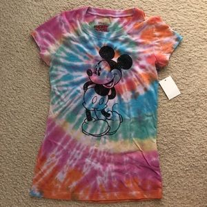 NWT Girls Disney Tie-Dye Mickey Mouse Shirt